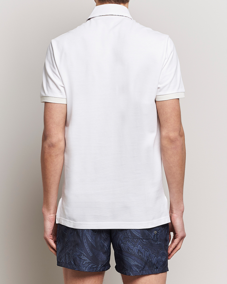 Herre | Pikéer | Etro | Contrast Paisley Polo White