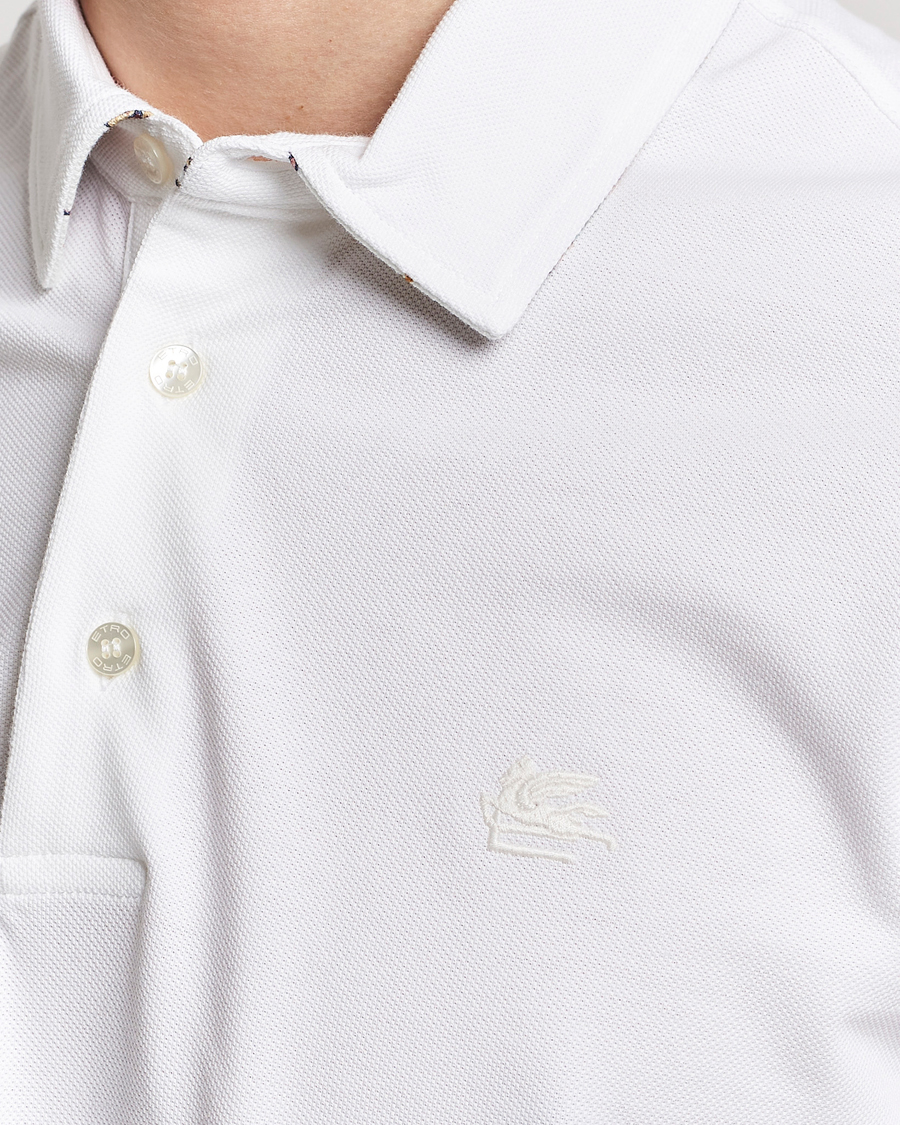 Herre | Pikéer | Etro | Contrast Paisley Polo White