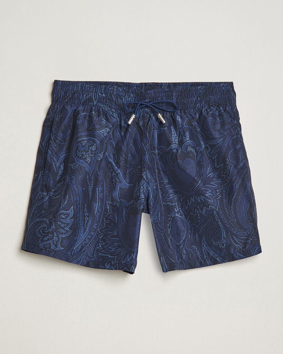 Herre | Badeshorts | Etro | Tonal Paisley Swim Shorts Blue