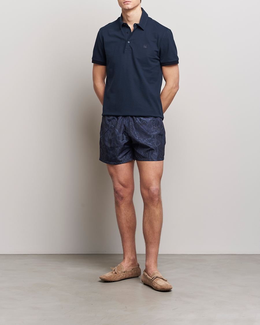 Herre | Badeshorts | Etro | Tonal Paisley Swim Shorts Blue