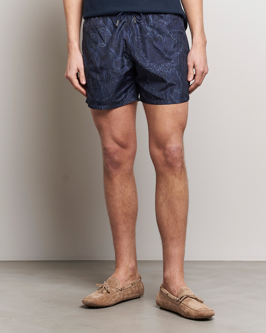 Herre | Italian Department | Etro | Tonal Paisley Swim Shorts Blue