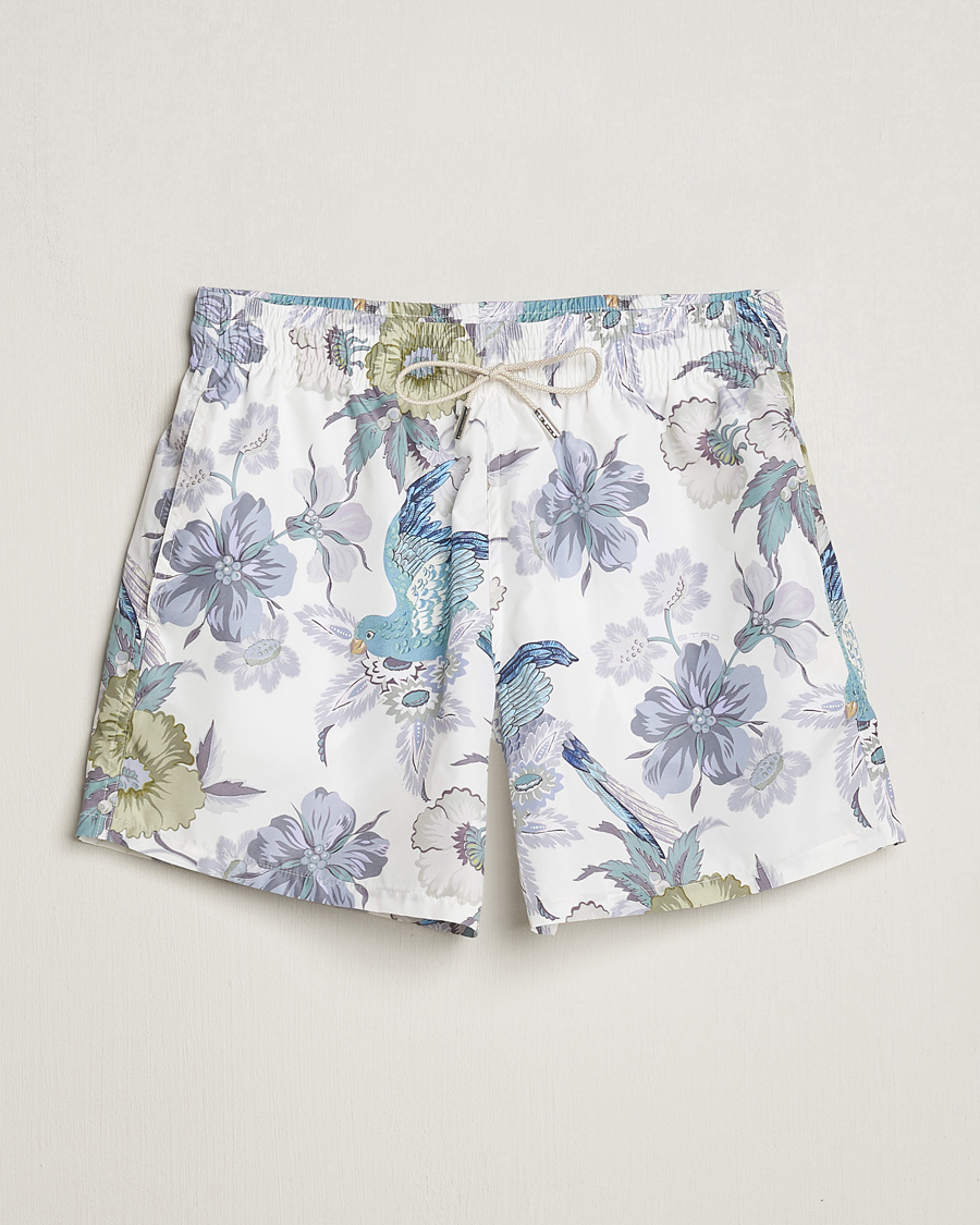 Herre | Badeshorts | Etro | Floral Printed Swim Shorts Light Grey