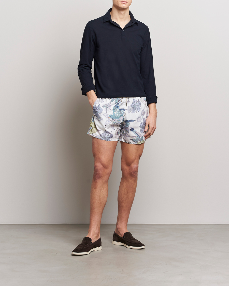 Herre | Badeshorts | Etro | Floral Printed Swim Shorts Light Grey