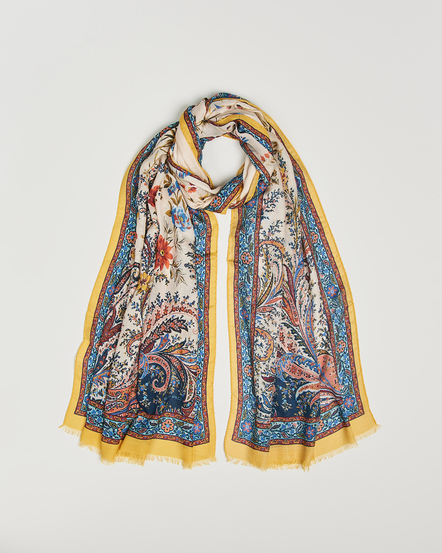 Herre |  | Etro | Modal/Cashmere Printed Scarf Yellow