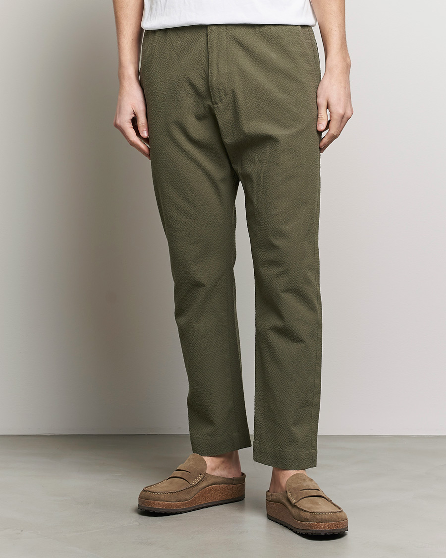 Herre | Lojalitetstilbud | NN07 | Billie Seersucker Drawstring Trousers Capers Green