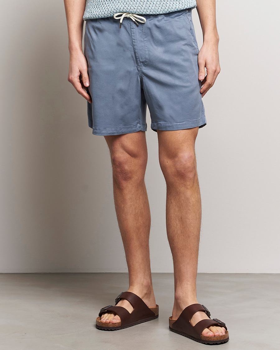 Herre | Klær | NN07 | Gregor Tencel Drawstring Shorts Swedish Blue