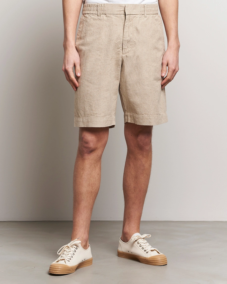 Herre | Linshorts | NN07 | Billie Linen Shorts Oatmeal