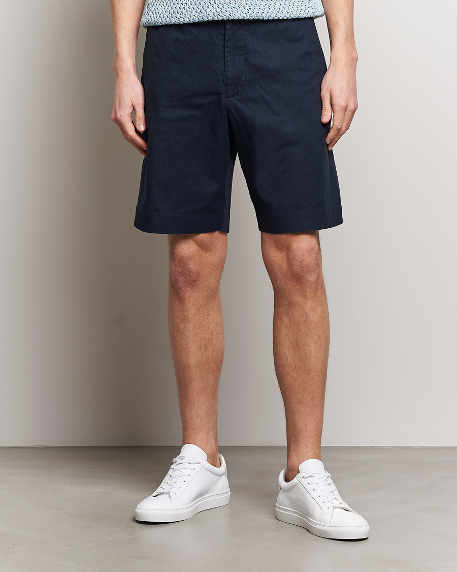 Herre | Nytt i butikken | NN07 | Billie Linen Shorts Navy Blue