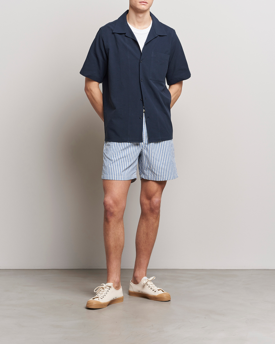 Herre | Shorts | NN07 | Gregor Striped Drawstring Shorts Blue/White