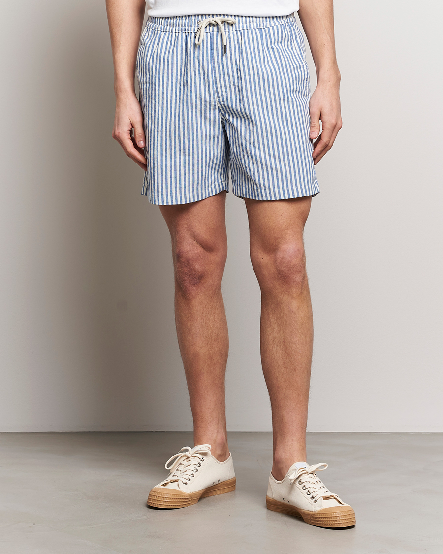 Herre | Nytt i butikken | NN07 | Gregor Striped Drawstring Shorts Blue/White