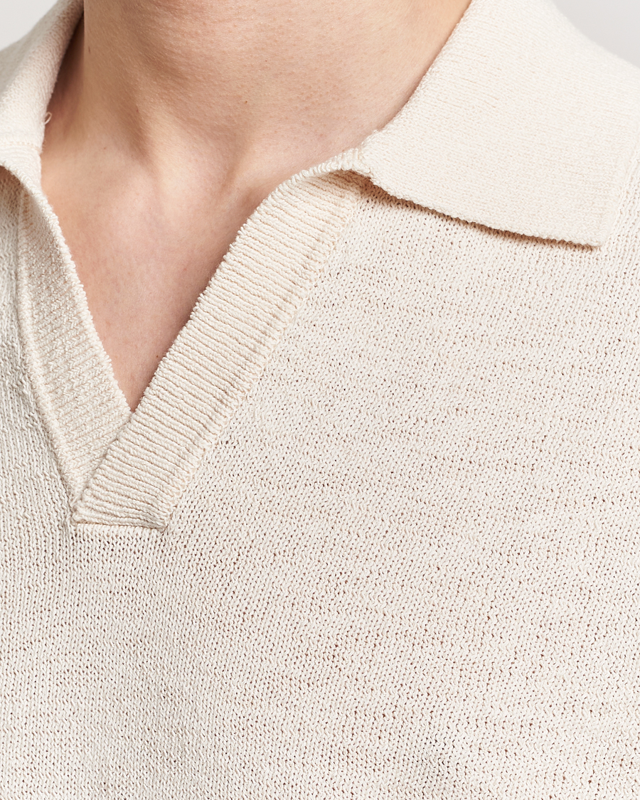 Herre | Pikéer | NN07 | Ryan Open Collar Knitted Polo Off White
