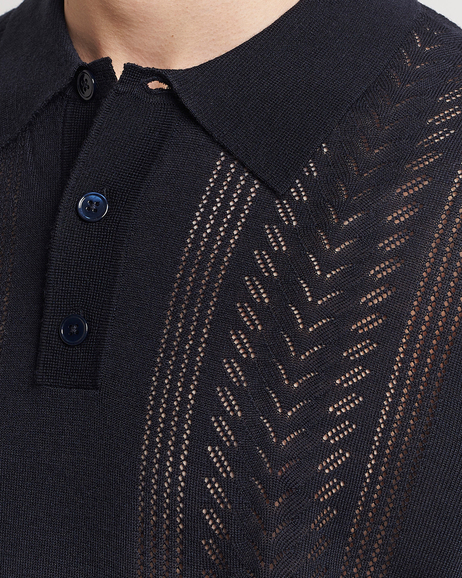 Herre | Pikéer | NN07 | Thor Knitted Polo Navy Blue