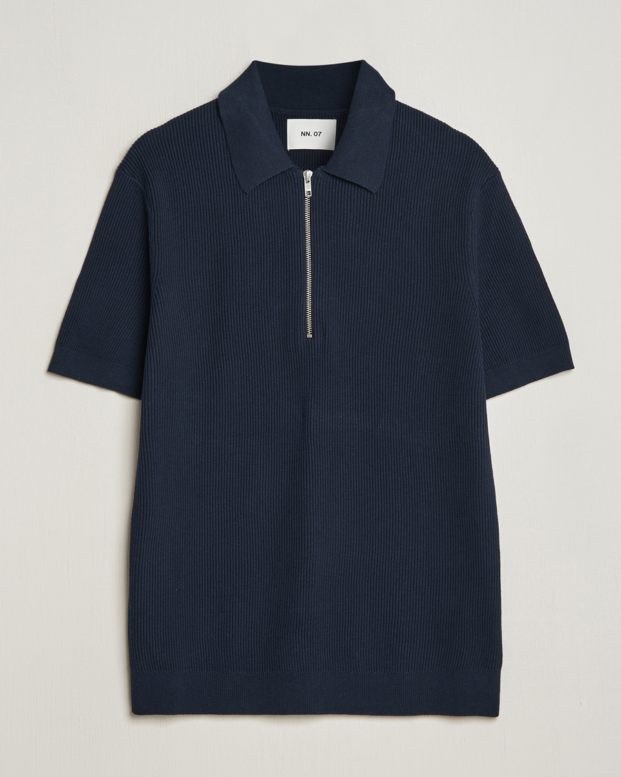 Herre | Pikéer | NN07 | Hansie Zip Polo Navy Blue