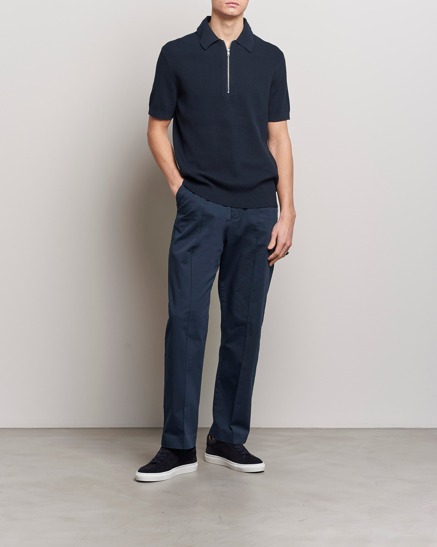 Herre | Pikéer | NN07 | Hansie Zip Polo Navy Blue
