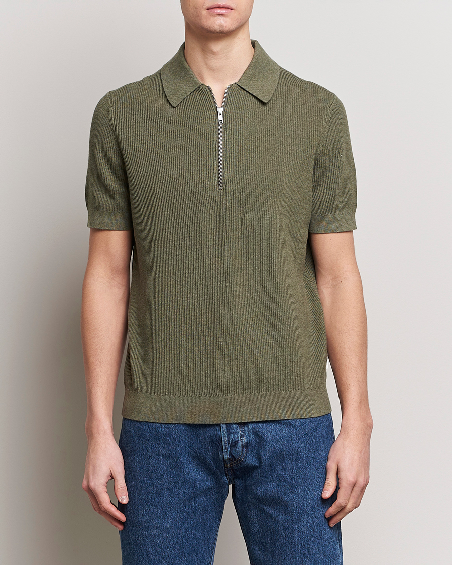 Herre | Pikéer | NN07 | Hansie Zip Polo Capers Green