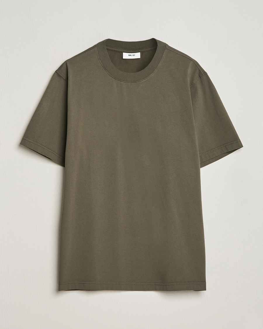 Herre | T-Shirts | NN07 | Adam Pima Crew Neck T-Shirt Capers Green