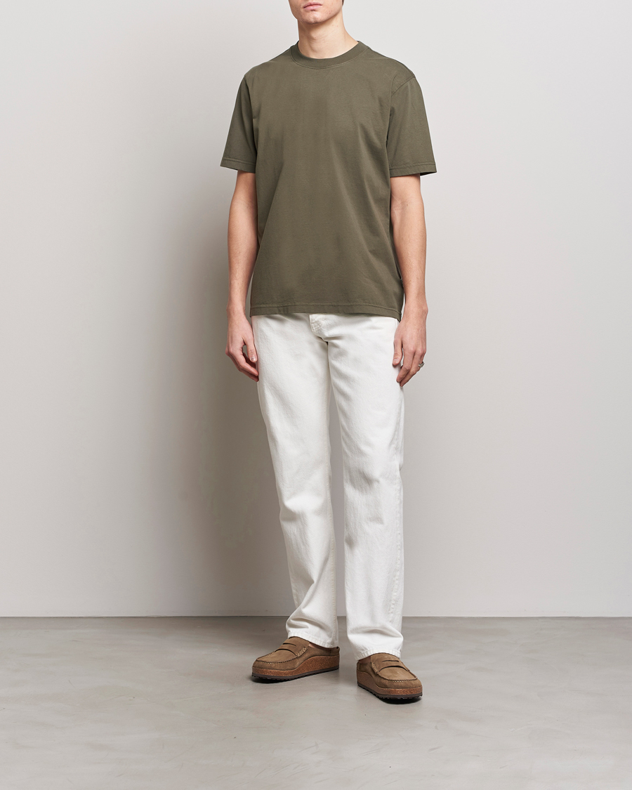 Herre | T-Shirts | NN07 | Adam Pima Crew Neck T-Shirt Capers Green