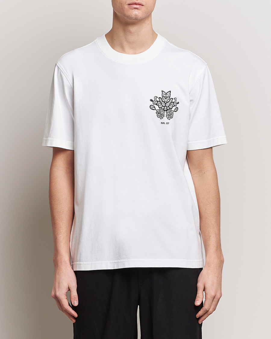 Herre | Hvite t-shirts | NN07 | Adam Printed Crew Neck T-Shirt White