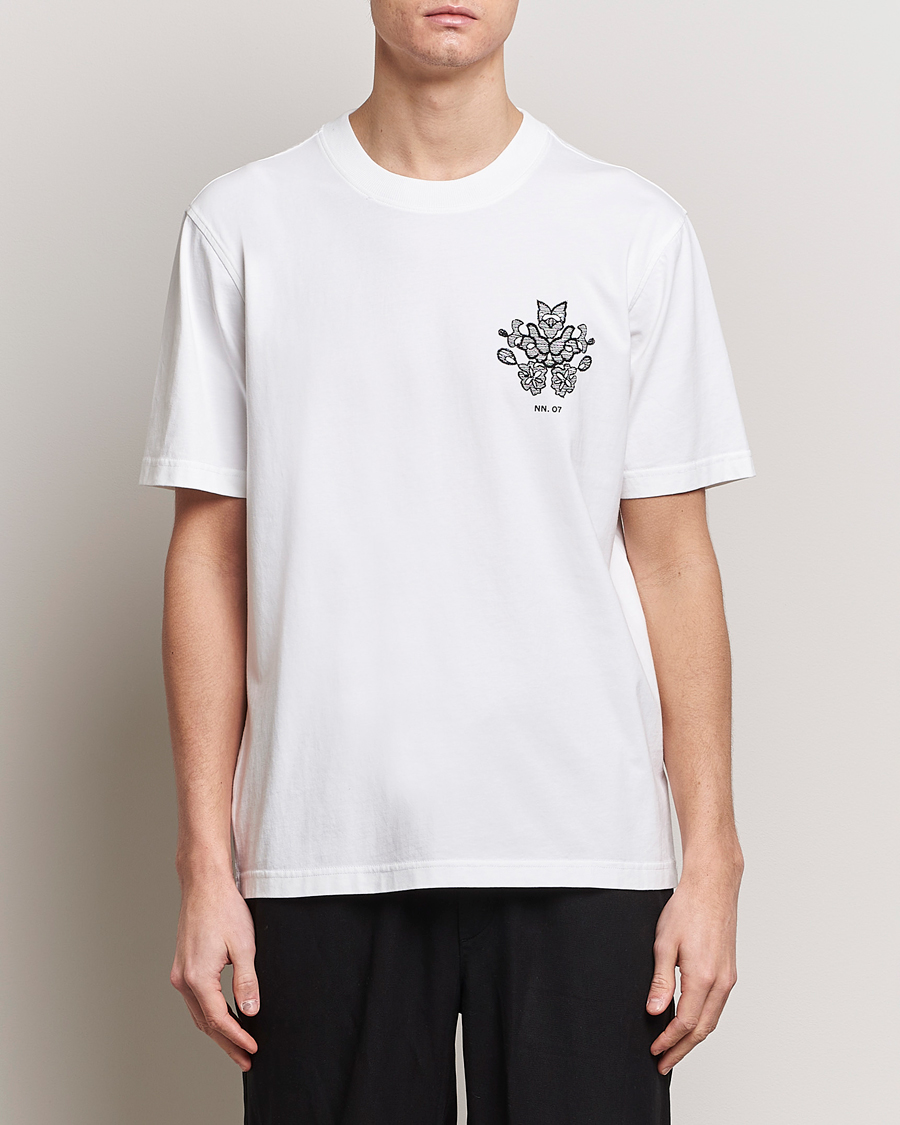 Herre | Avdelinger | NN07 | Adam Printed Crew Neck T-Shirt White