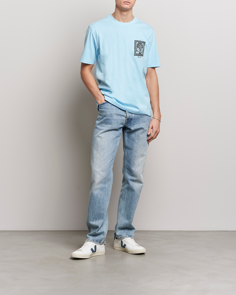 Herre | T-Shirts | NN07 | Adam Printed Crew Neck T-Shirt Polar Wind