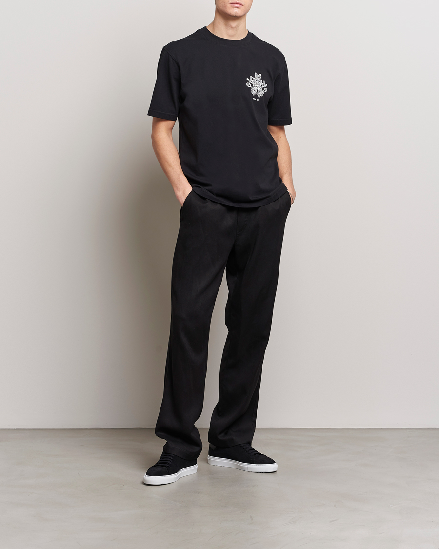 Herre | T-Shirts | NN07 | Adam Printed Crew Neck T-Shirt Black