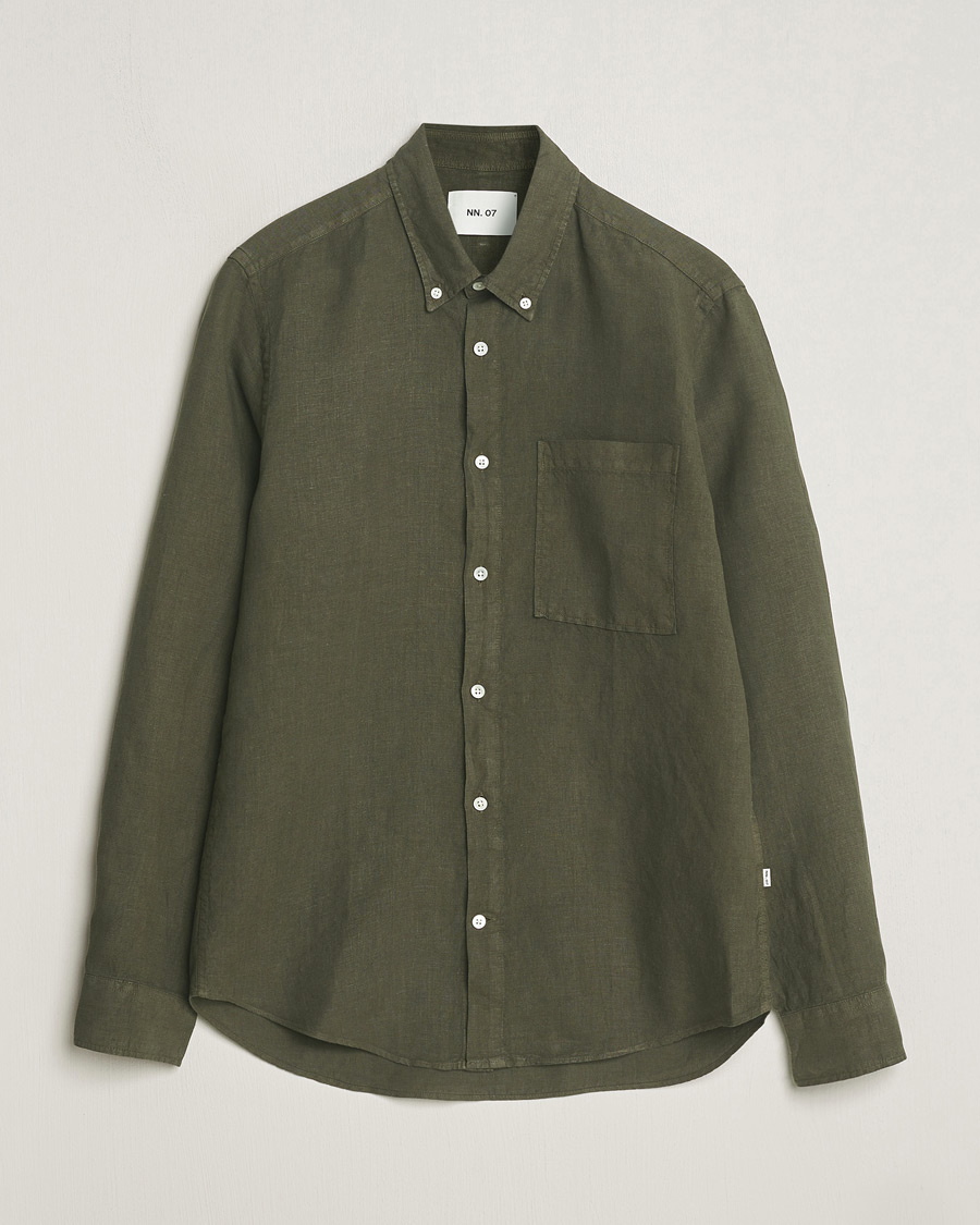 Herre | Skjorter | NN07 | Arne Linen Shirt Capers Green