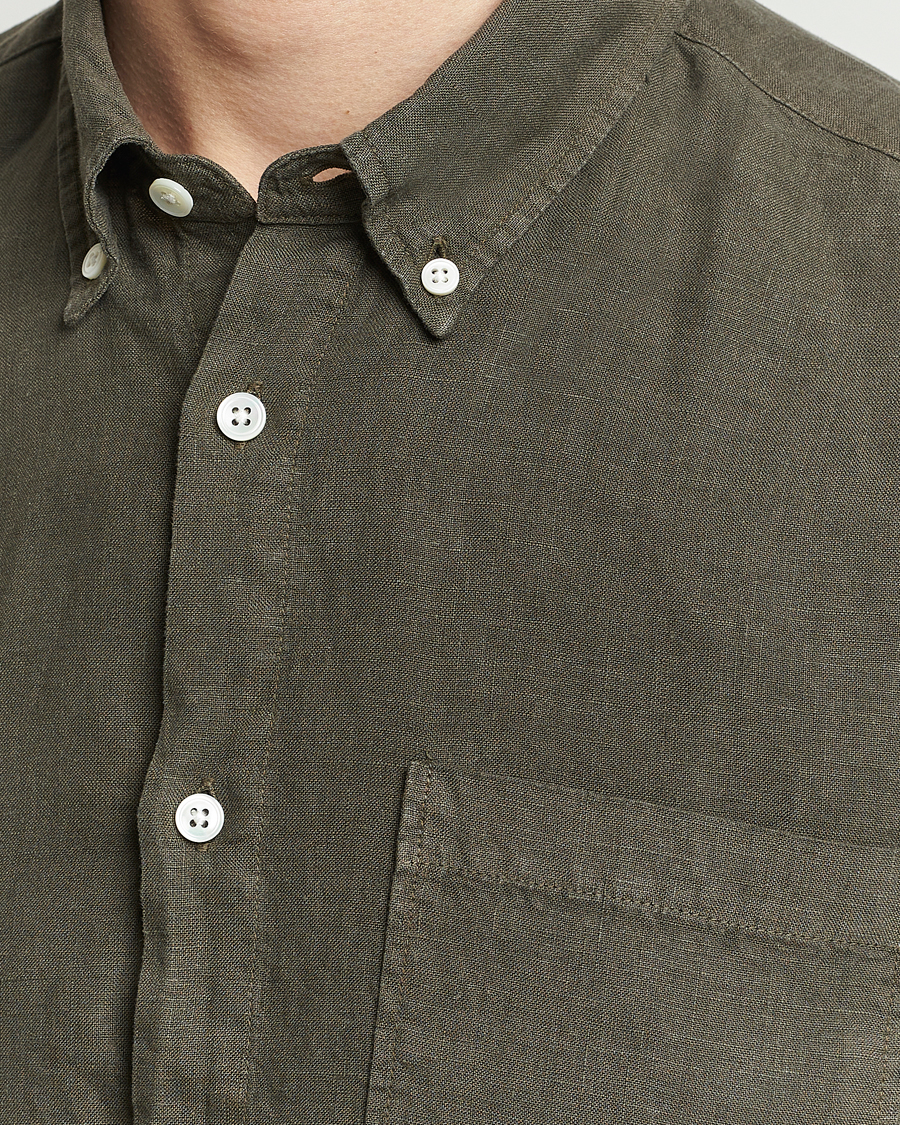 Herre | Skjorter | NN07 | Arne Linen Shirt Capers Green