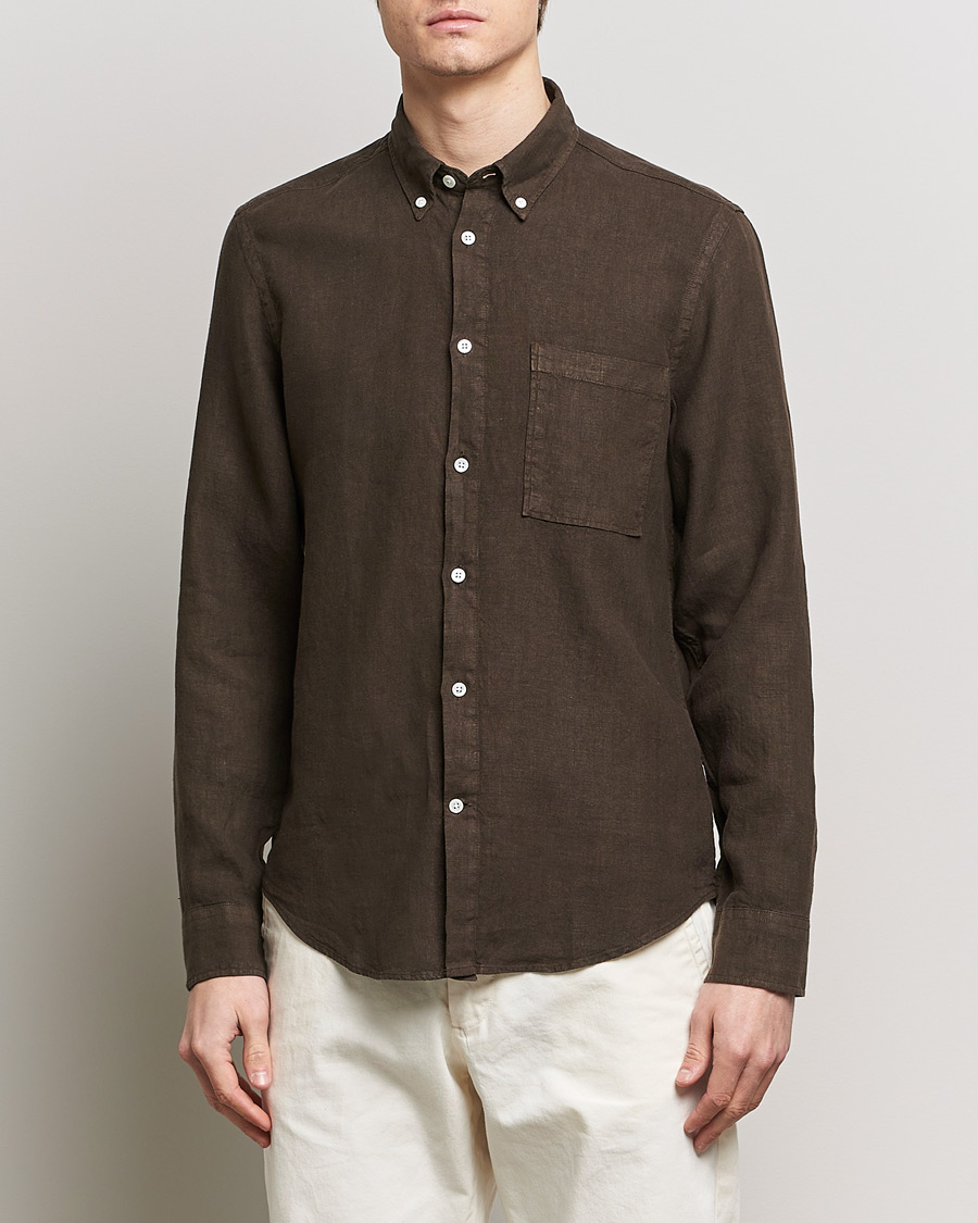 Herre | Linskjorter | NN07 | Arne Linen Shirt Demitasse Brown