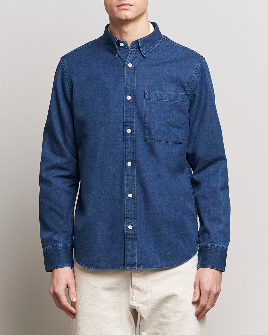 Herre |  | NN07 | Cohen Denim Shirt Blue