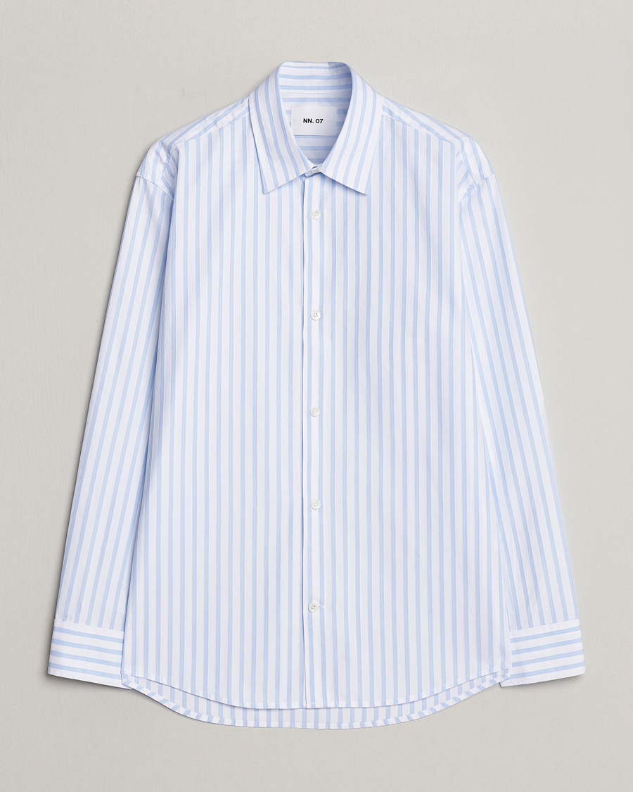 Herre | Skjorter | NN07 | Freddy Poplin Striped Shirt Blue/White
