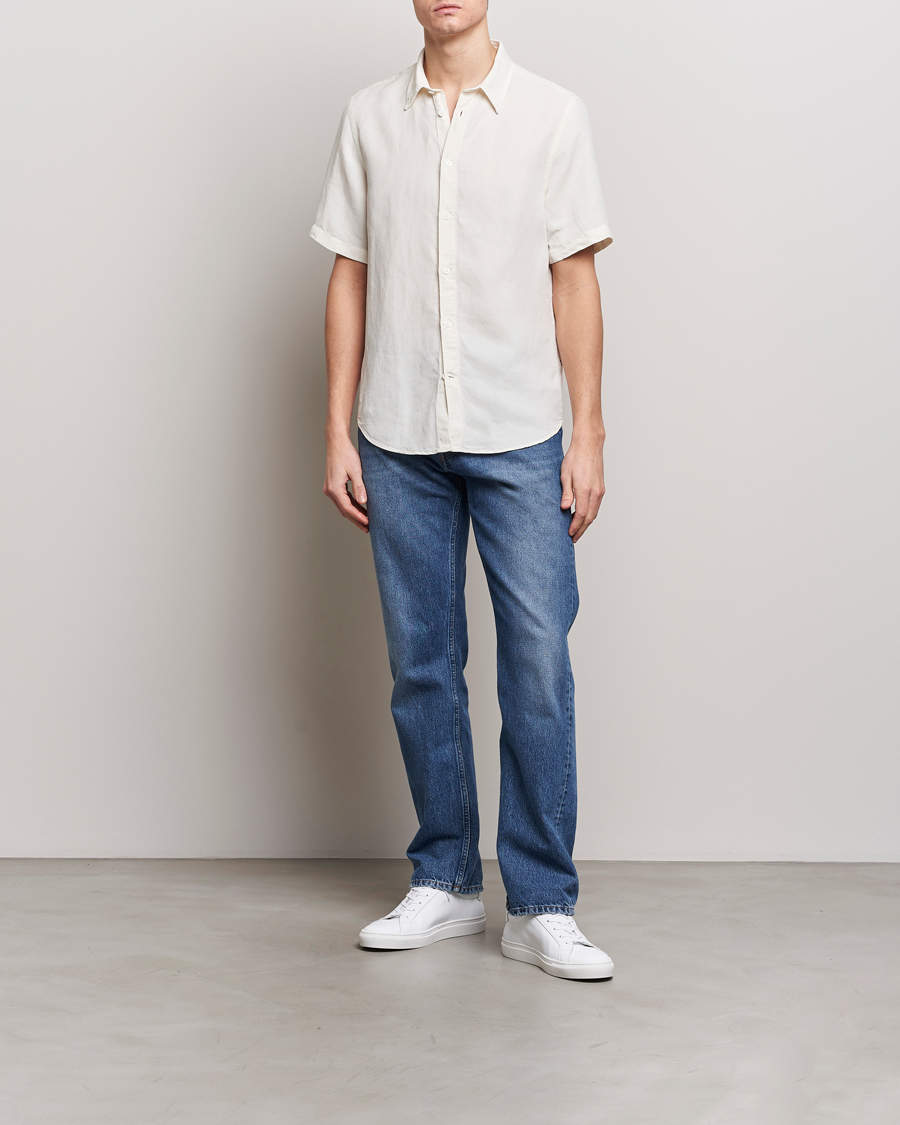 Herre | Skjorter | NN07 | Arne Tencel/Linen Short Sleeve Shirt White