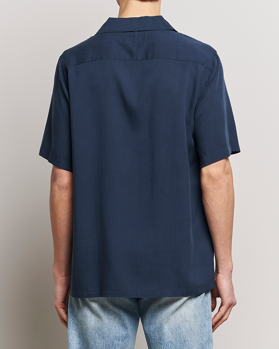 Herre | Skjorter | NN07 | Julio Ripstop Short Sleeve Shirt Navy Blue