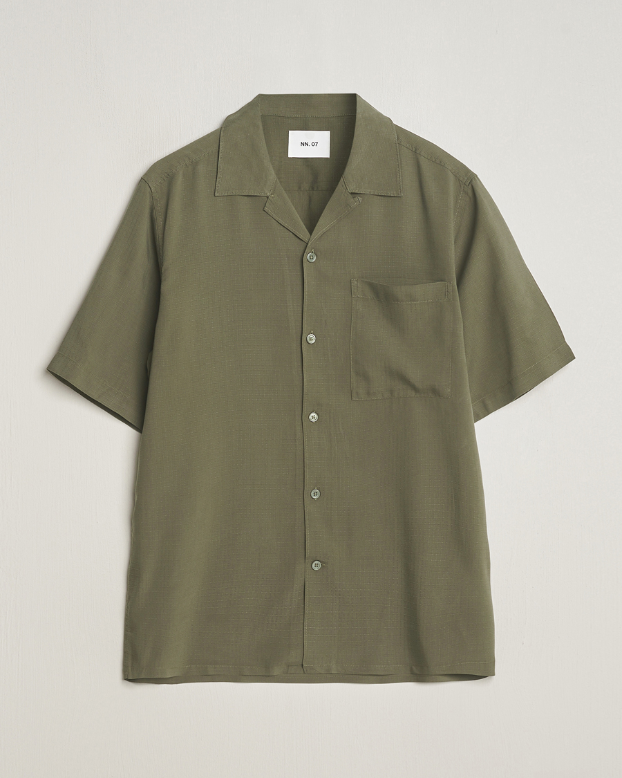 Herre | Skjorter | NN07 | Julio Ripstop Short Sleeve Shirt Capers Green