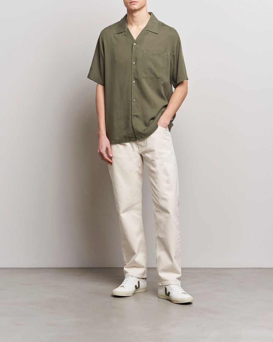 Herre | Skjorter | NN07 | Julio Ripstop Short Sleeve Shirt Capers Green