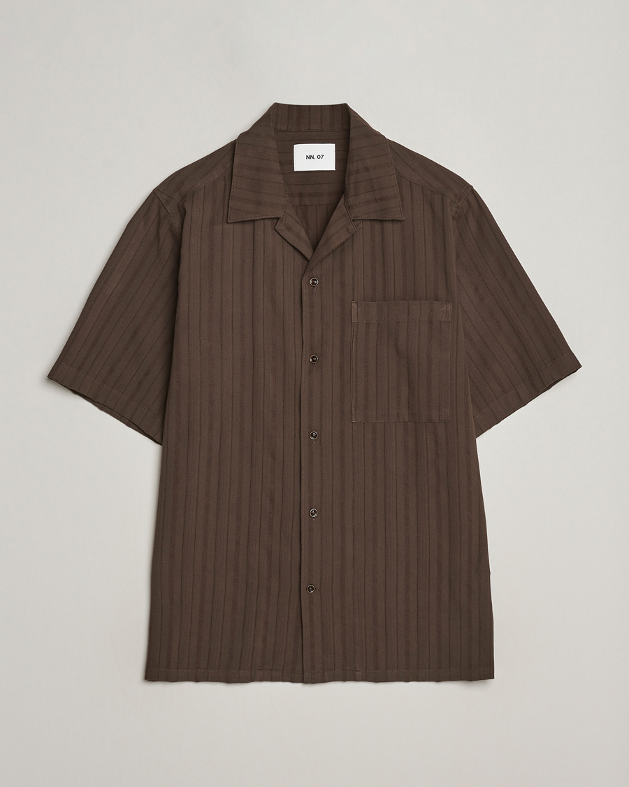Herre | Skjorter | NN07 | Julio Structured Short Sleeve Shirt Demitasse Brown