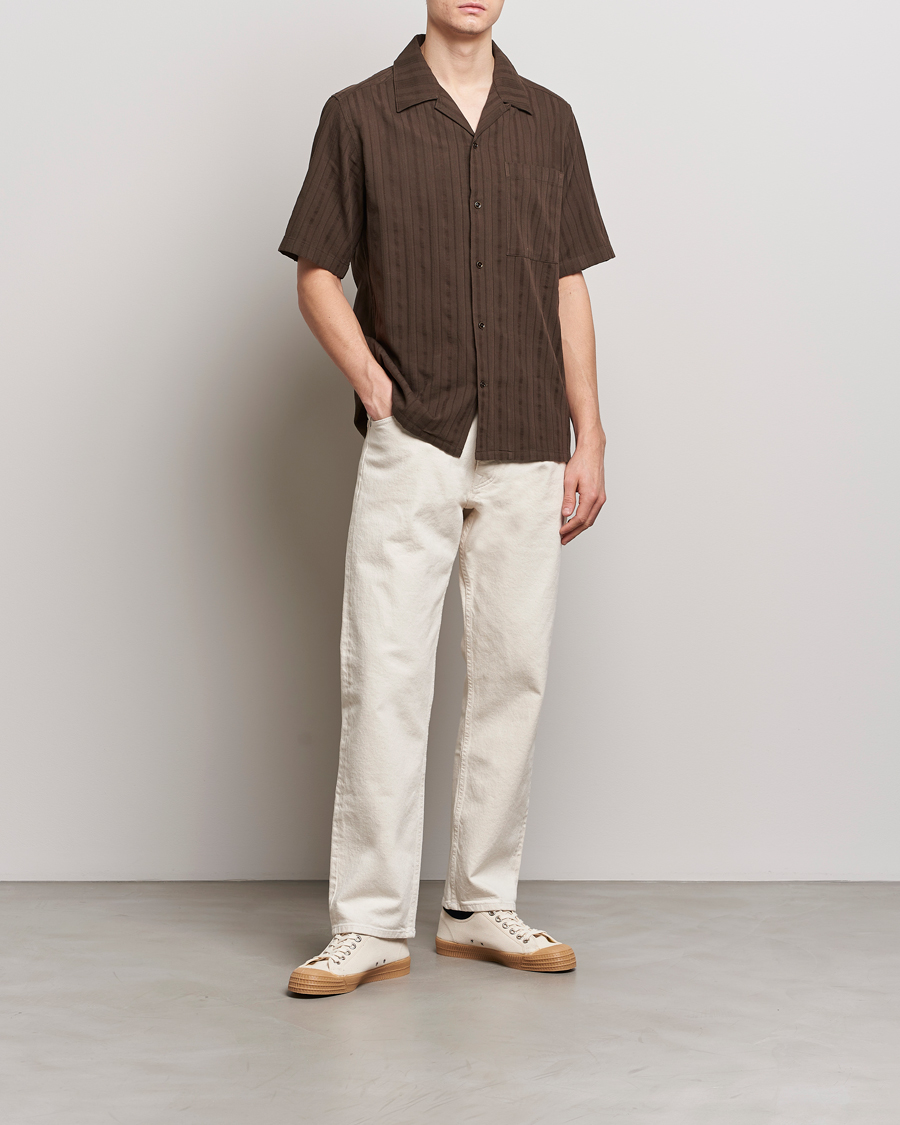 Herre | Skjorter | NN07 | Julio Structured Short Sleeve Shirt Demitasse Brown