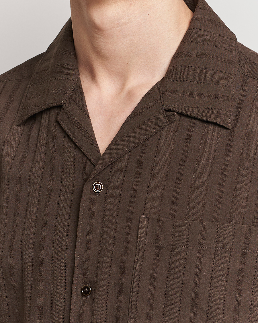 Herre | Skjorter | NN07 | Julio Structured Short Sleeve Shirt Demitasse Brown