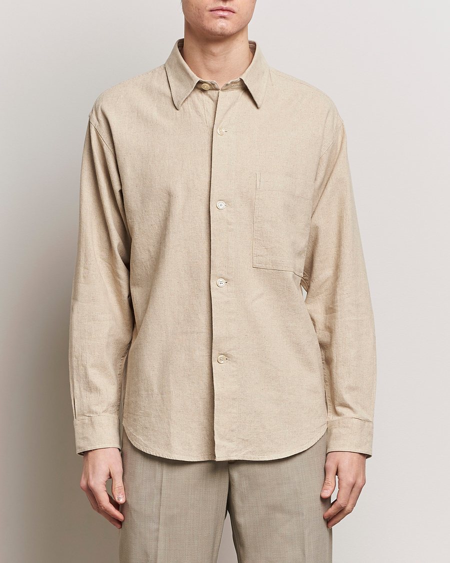 Herre | Vårjakker | NN07 | Adwin Linen Overshirt Oatmeal