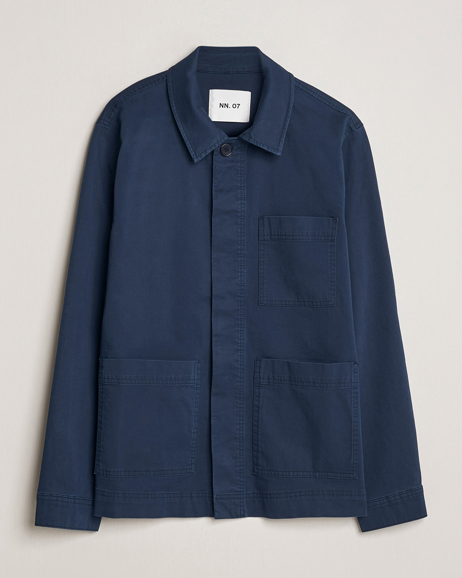 Herre | Skjorter | NN07 | Olav Overshirt Navy Blue