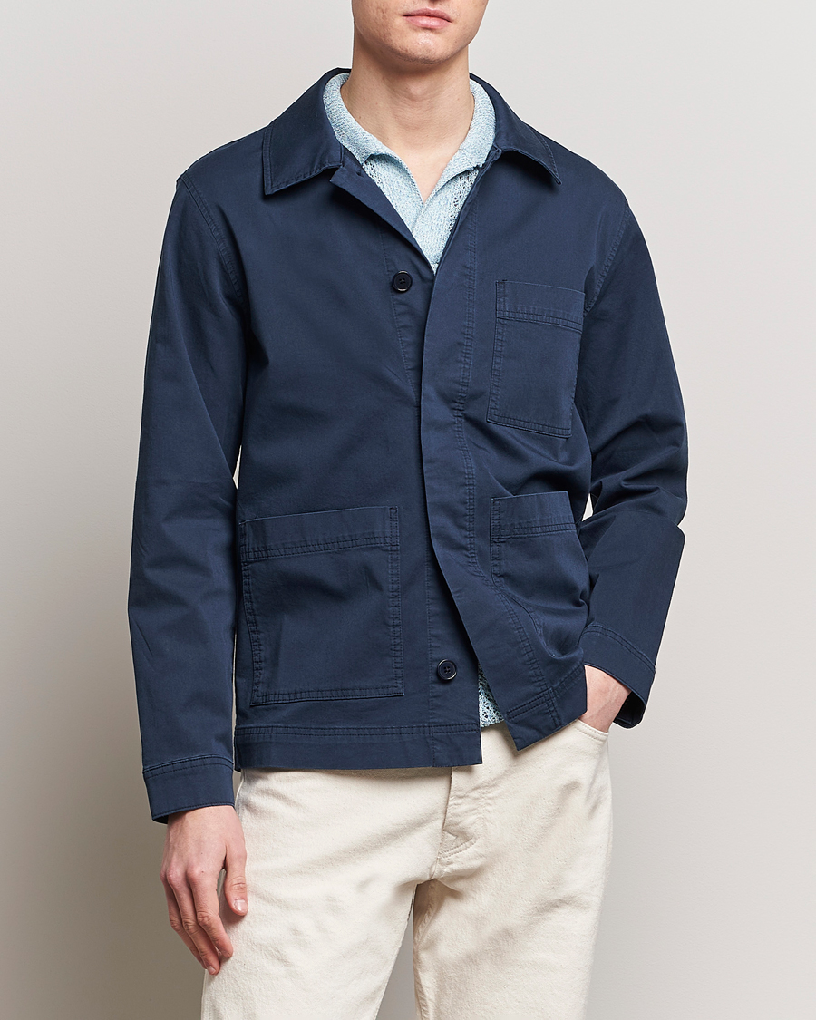 Herre | Skjorter | NN07 | Olav Overshirt Navy Blue