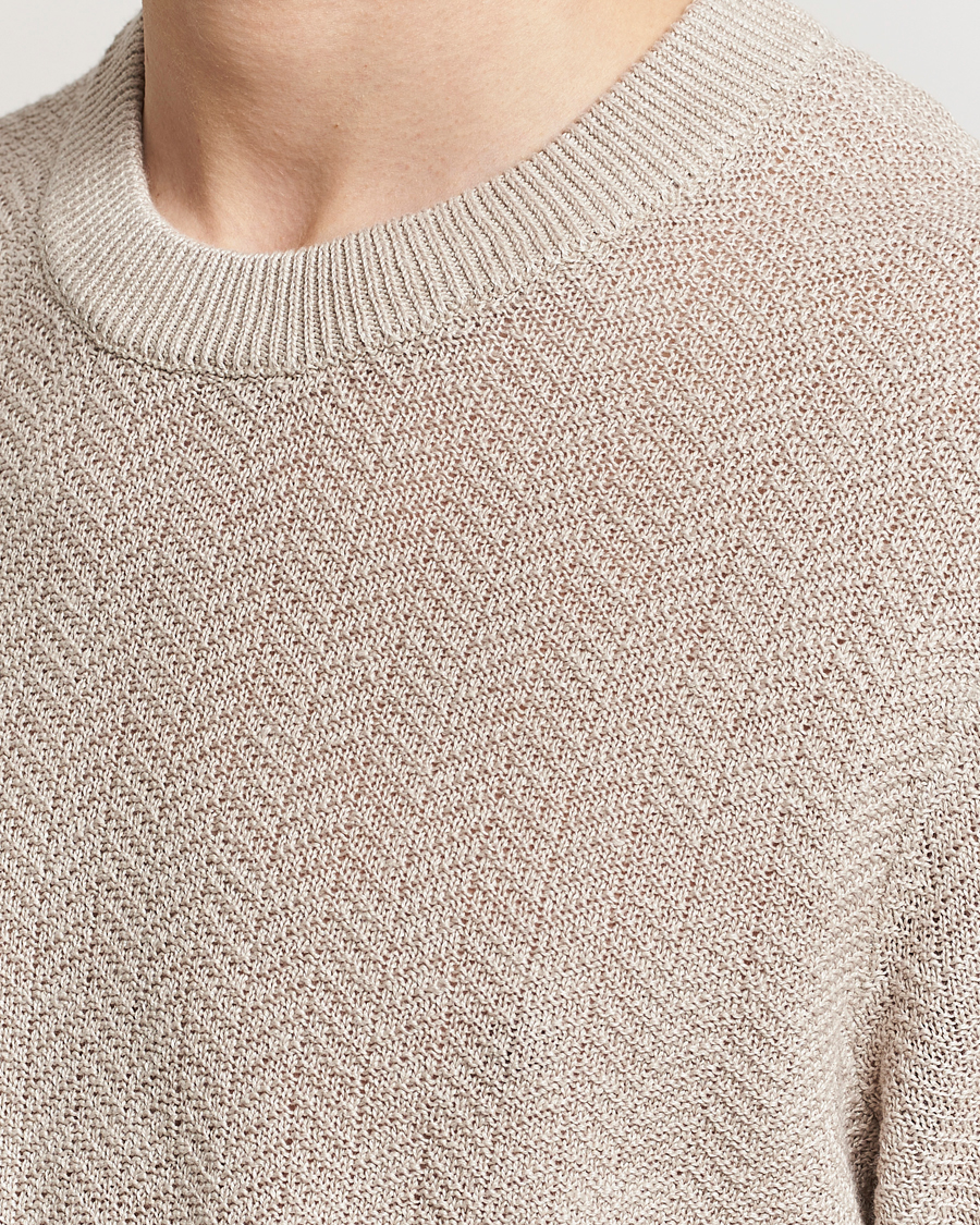 Herre | Gensere | NN07 | Jaden Knitted Linen Crew Neck Sweater Irish Cream