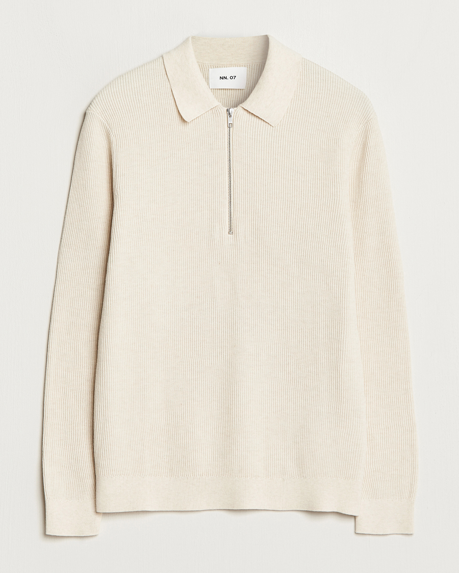 Herre | Gensere | NN07 | Hansie Knitted Half Zip Ecru