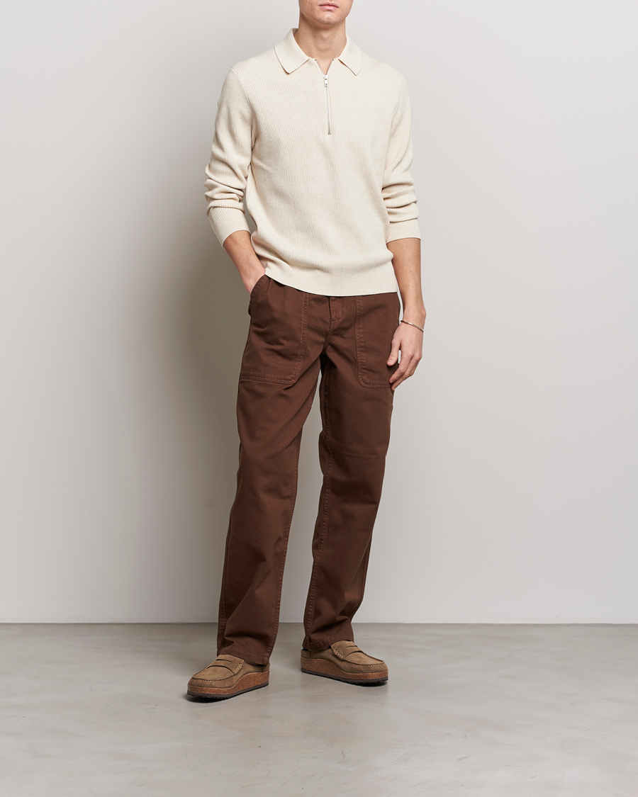 Herre | Gensere | NN07 | Hansie Knitted Half Zip Ecru