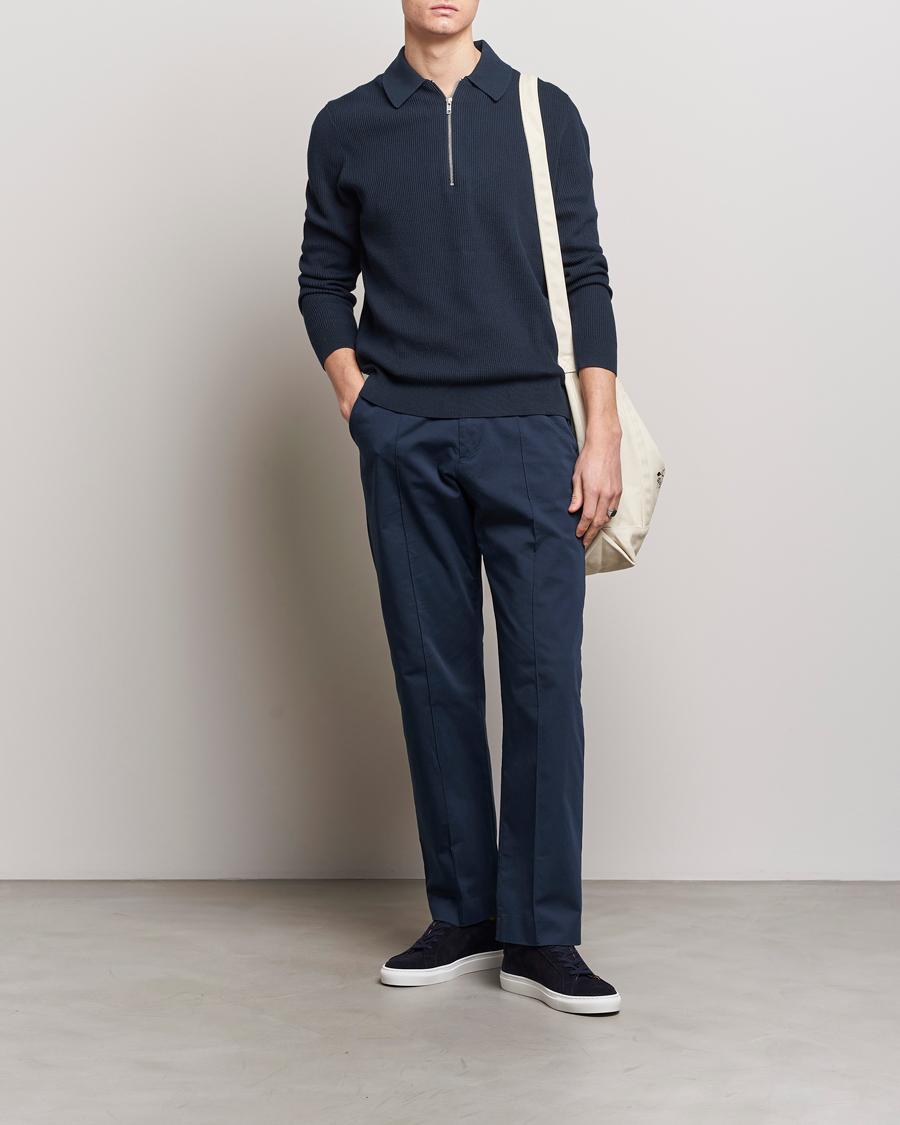 Herre | Gensere | NN07 | Hansie Knitted Half Zip Navy Blue
