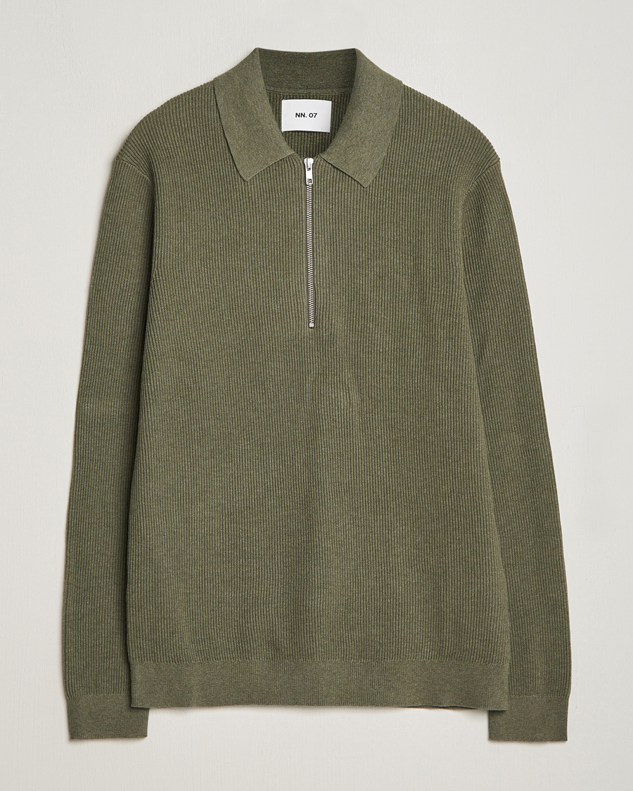 Herre | Gensere | NN07 | Hansie Knitted Half Zip Capers Green