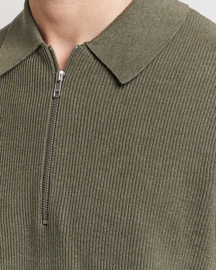 Herre | Gensere | NN07 | Hansie Knitted Half Zip Capers Green