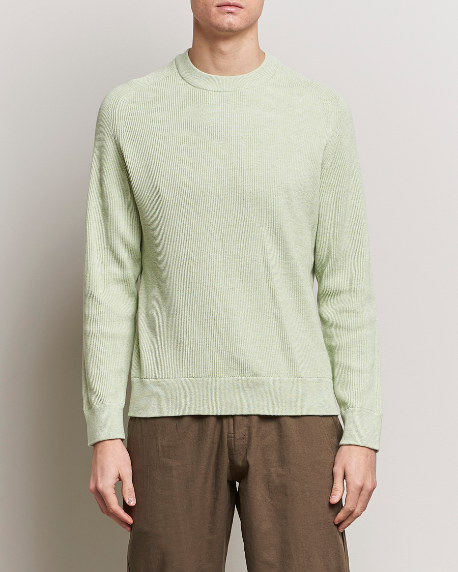 Herre | Lojalitetstilbud | NN07 | Kevin Cotton Knitted Sweater Lime Green