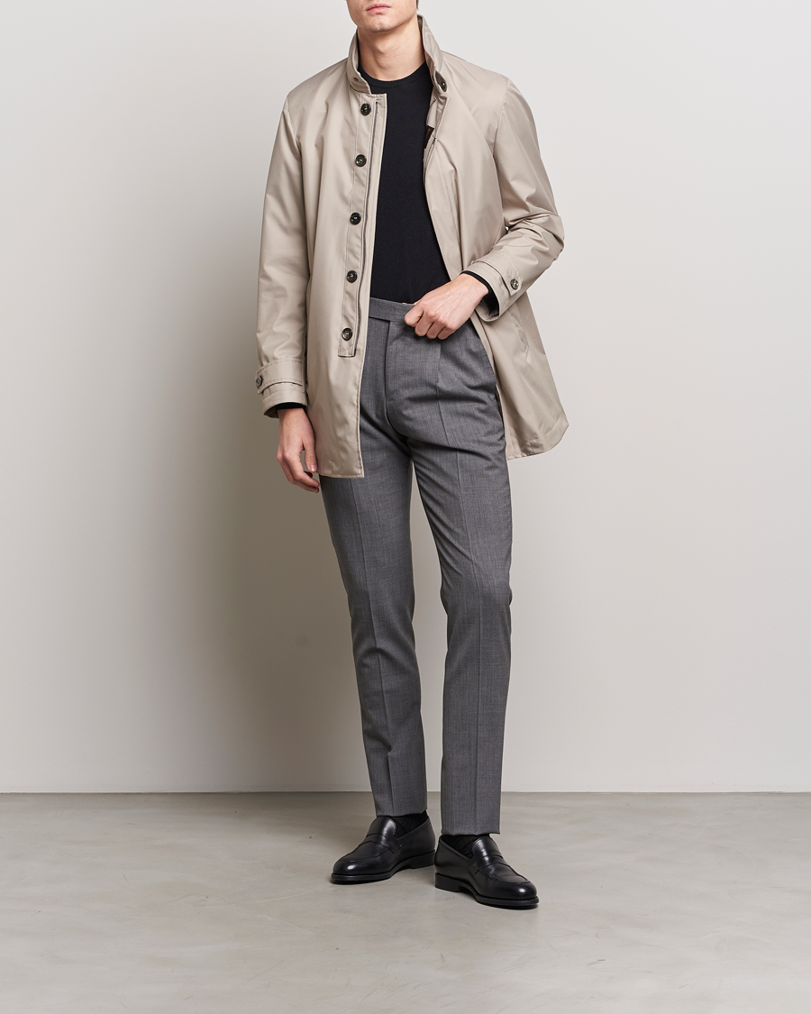 Herre | Jakker | MooRER | Waterproof Car Coat Light Grey