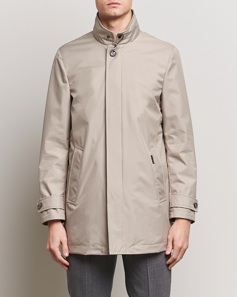 Herre | Dressede jakker | MooRER | Waterproof Car Coat Light Grey