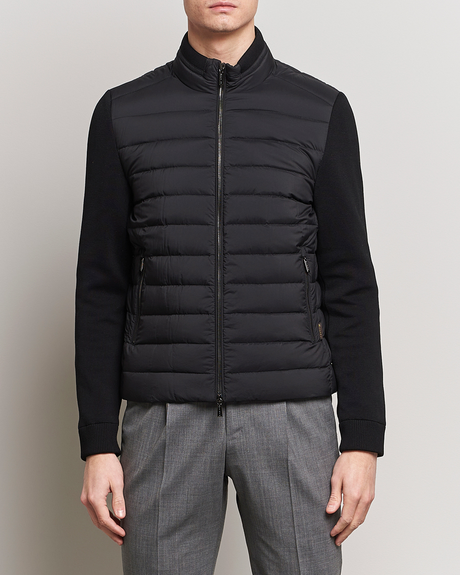 Herre | Boble- og Dunjakker | MooRER | Hybrid Padded Jacket Black